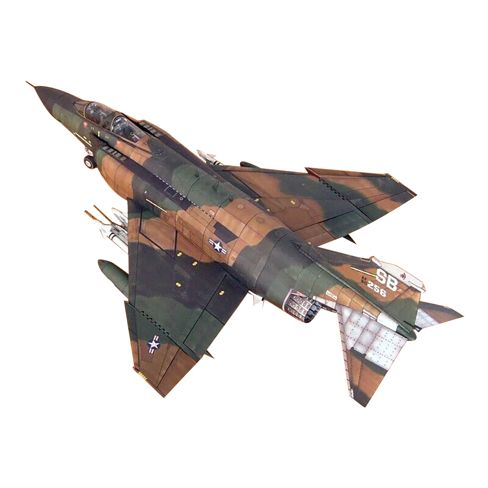 1/33 Scale US F-4B Fighter Paper Model Unassembled Set Military Aircraft Paper Puzzle Kit Unassembled Airplane Models Toys Gifts