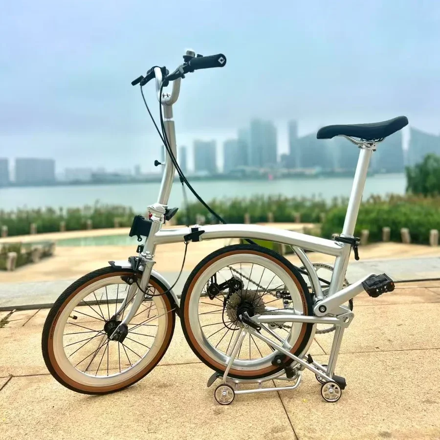 16Inch 9 Speed Full Shockingproof Frame C-Brake Portable Outdoor MINI Bike Lightweight Tri-fold Design Folding Bicycle