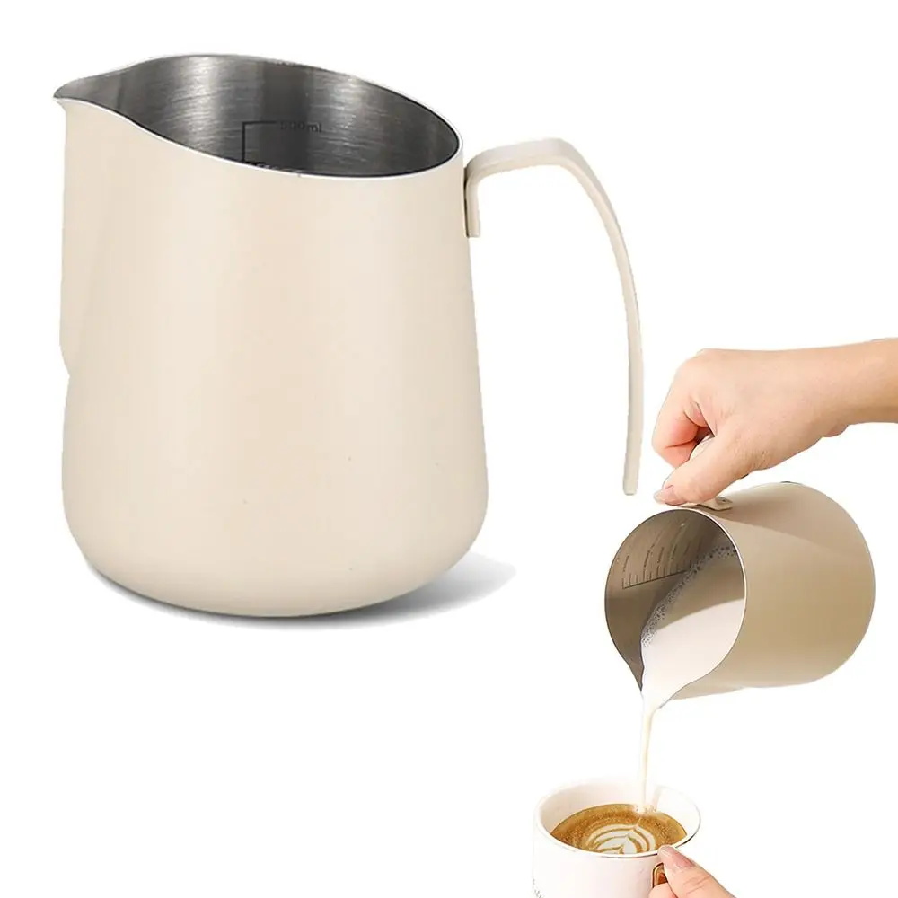 

Stainless Steel Milk Frothing Pitcher Long Rounded Spout Clear Scale Milk Foam Cup V-Mouth Design 500/750ml Latte Art Jug