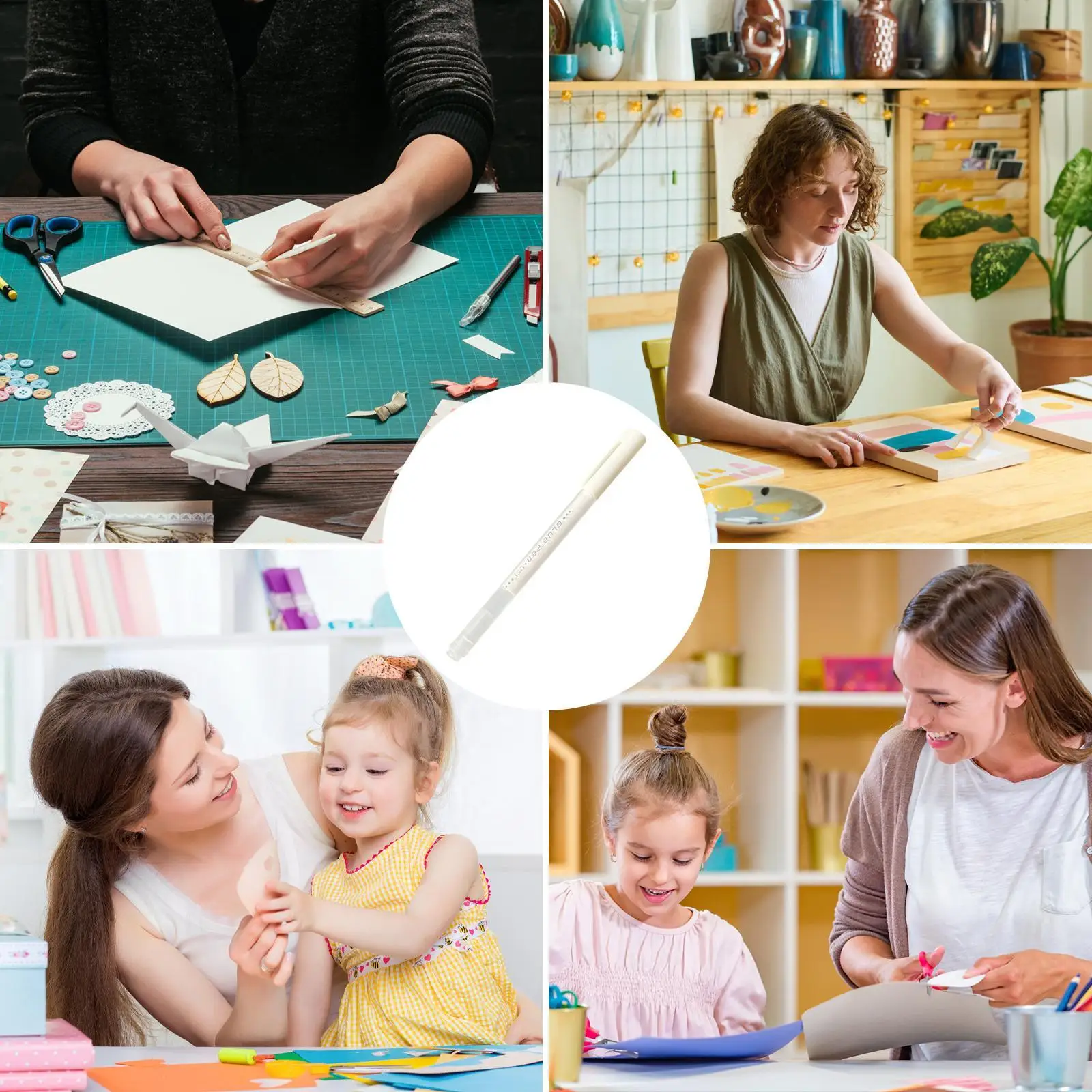 Klebestifte zum Basteln von Papier. Präzises Auftragen von Kleber-Schreibstift. Bastelkleberzubehör für Präzisionskleber und einfache Steuerung. Ideal