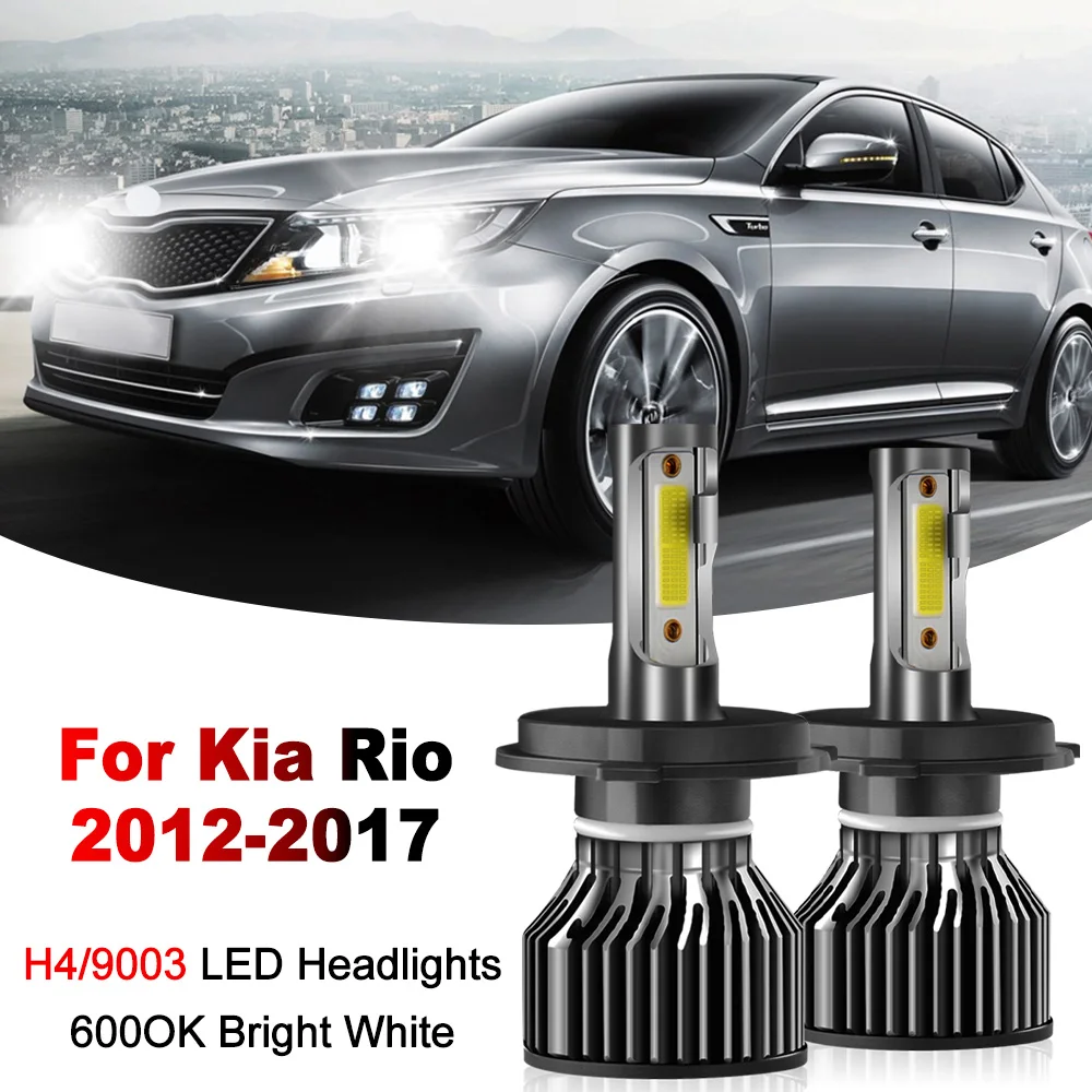 

2PCS H4 High Low Beam LED Headlight 6000K White Super Bright 120W 20000LM For Kia Rio 2012-2014 2015 2016 2017 Canbus Car Light