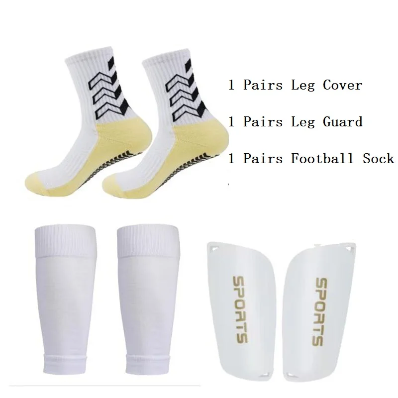 

Set Leg Guard Men Women Sports Soccer Socks Non-slip Silicone Football Socks Tennis Yoga Cycling Leg Cover Shin Pads 3PCS