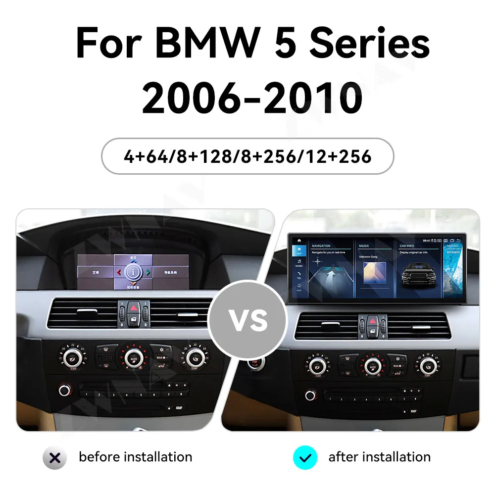 Android 13.0 Car Radio Multimedia Video Stereo GPS Navigation For BMW 5 Series 2006-2010 Wireless Player