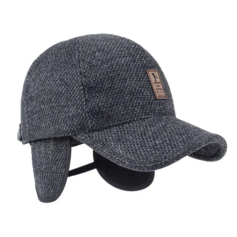 Wintersport Golf Baseball mütze mit Ohren klappe für Männer und Frauen, Hysterese kasquette, Knochen Papa Hüte, Schnee kaltes Wetter – Detail 3
