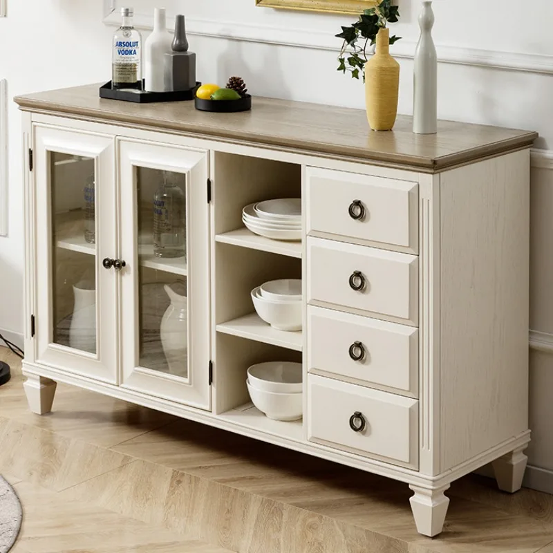 

cupboard, living room household pure solid wood light luxury tea cabinet covered with ancient wall locker side cabinet