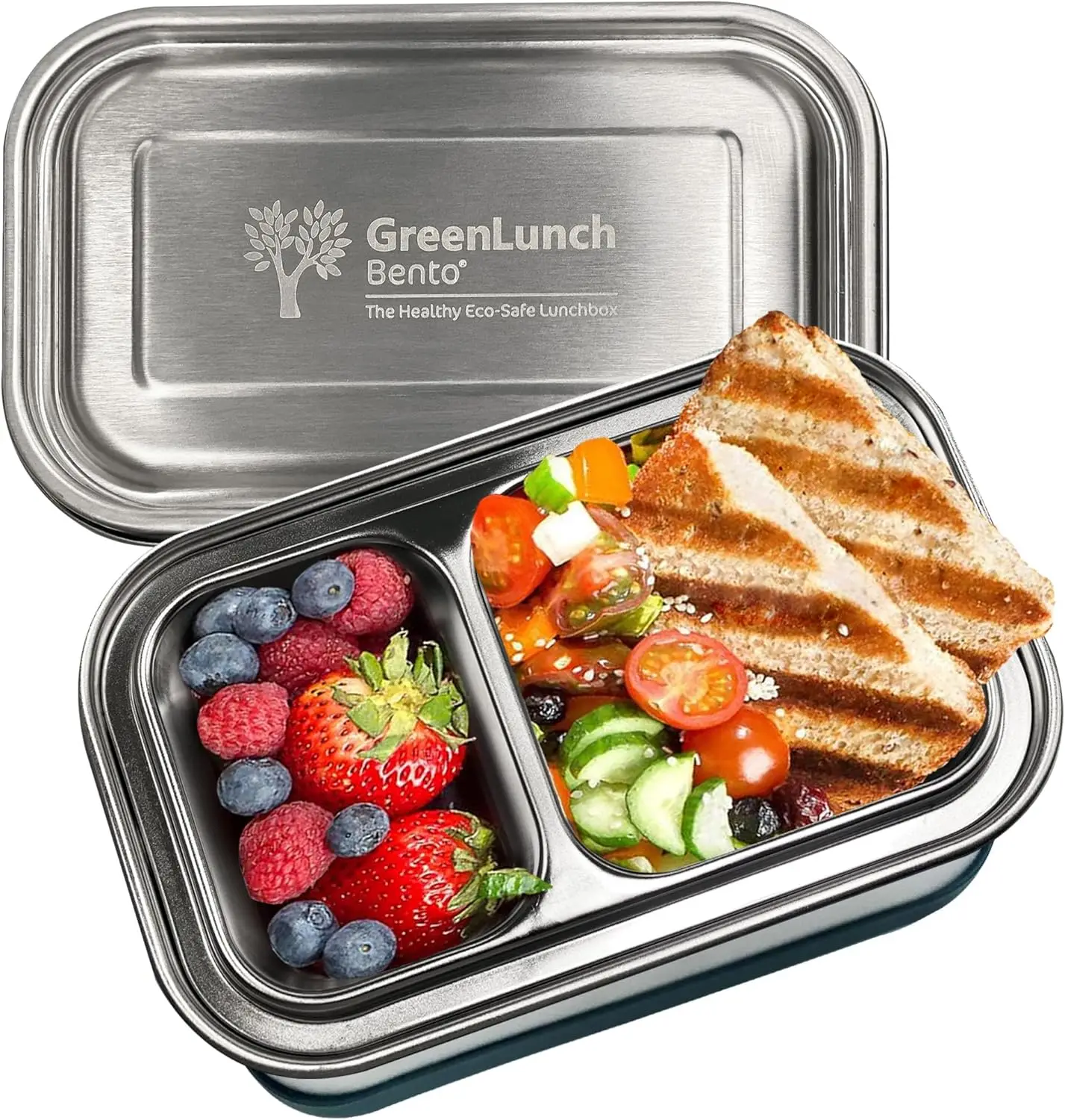 

Stainless Steel Bento Box with Snack Pods, Crack-Resistant for Adults and Kids - Perfect School Office Lunch Container