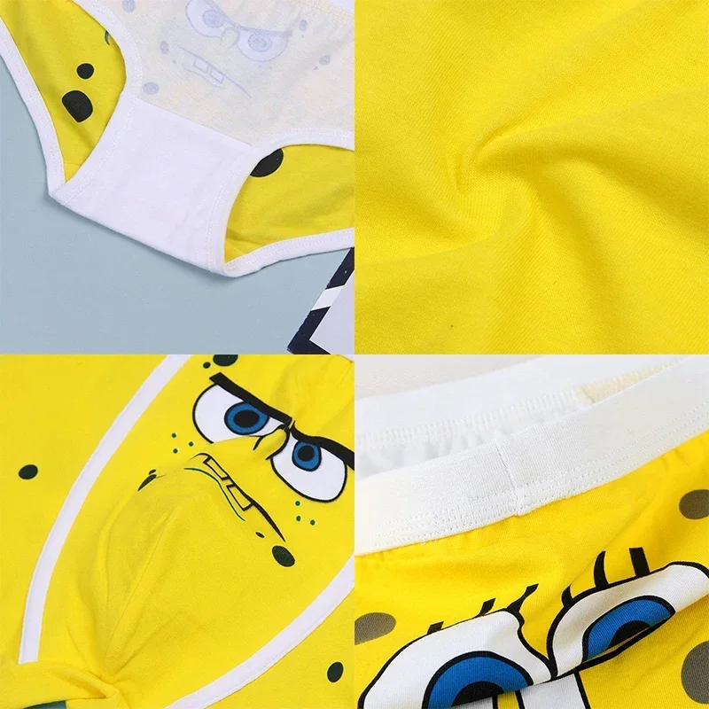 Hot SpongeBob Panties Cotton Underpants Sexy Panties for Women Men Briefs Comfortable Couple Shorts U Convex Pouch Plus L-2XL