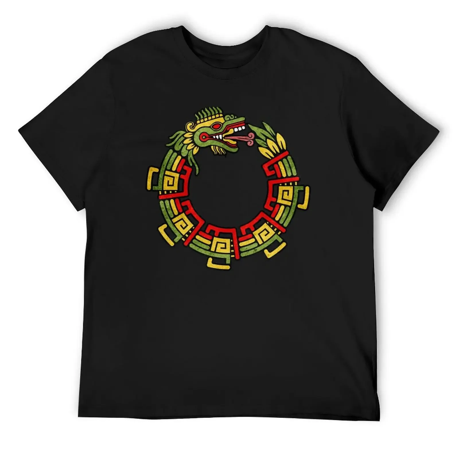 Quetzalcoatl Ouroboros Serpiente azteca maya Inca Toltec regalo camiseta ropa de San Valentín regalos divertidos camisetas negras para hombres