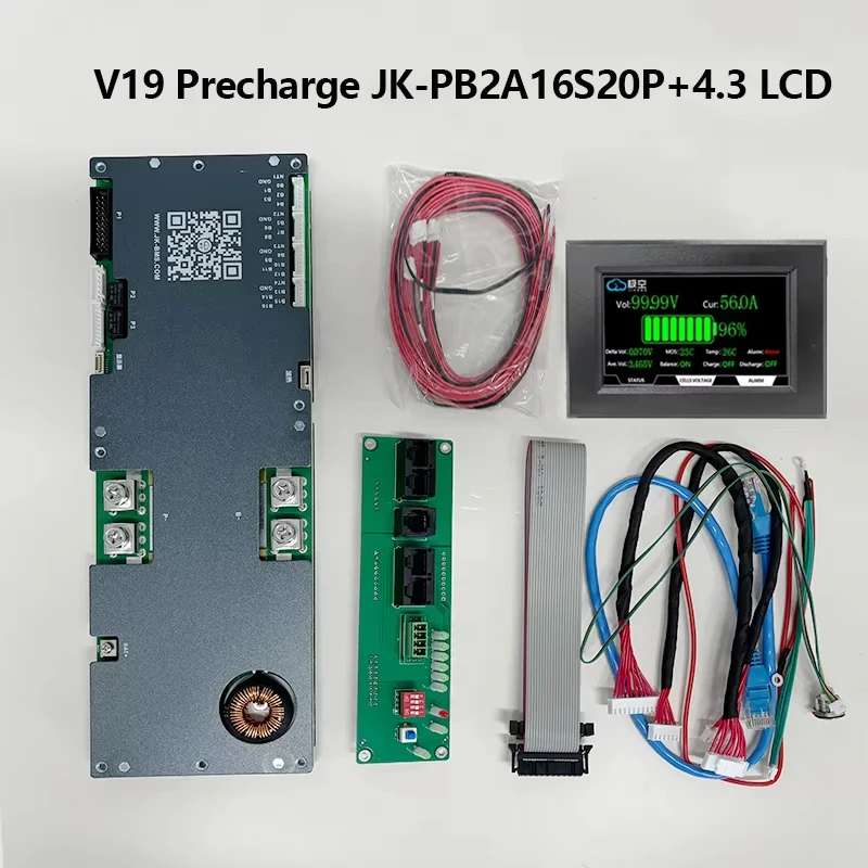 précharge JK-PB2A16S20P + 4,3-LCD 8S-16S 200A SMART BMS Prise en charge des applications et logiciels Bluetooth