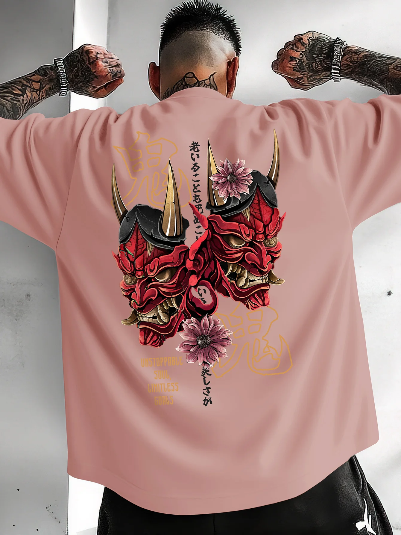 انمي ياباني الشيطان الوجه طباعة 100% القطن الرجال النساء تي شيرت الصيف الخريف اليومية الرياضة في الهواء الطلق عادية الشارع قصيرة الأكمام #4