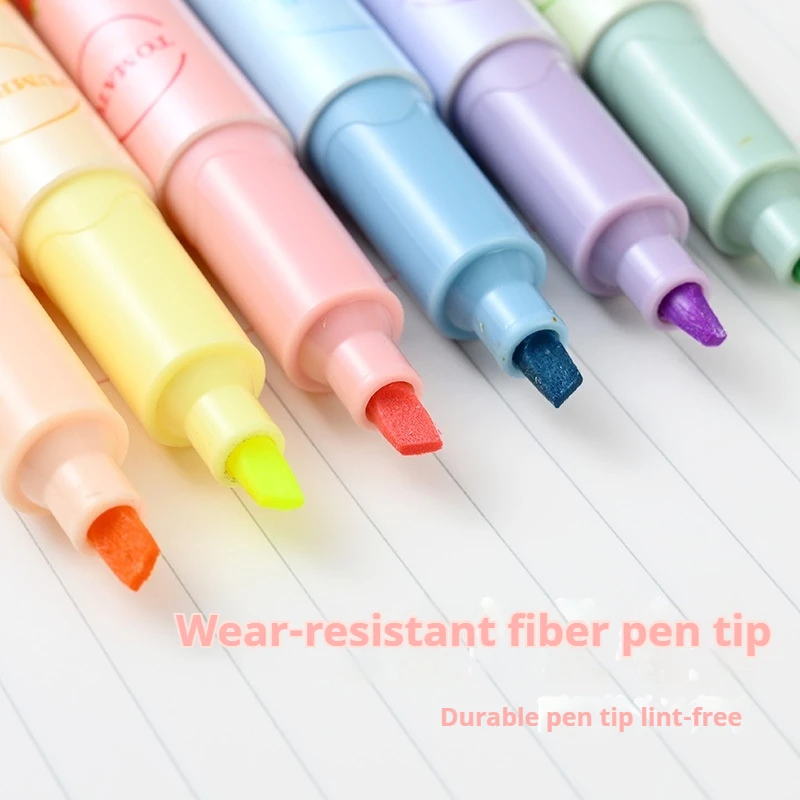 Ultra Soft Tip Fluorescent Pen Colorful Melange Class Notation Pen Travel Journal Highlighter Educational Office School Supply