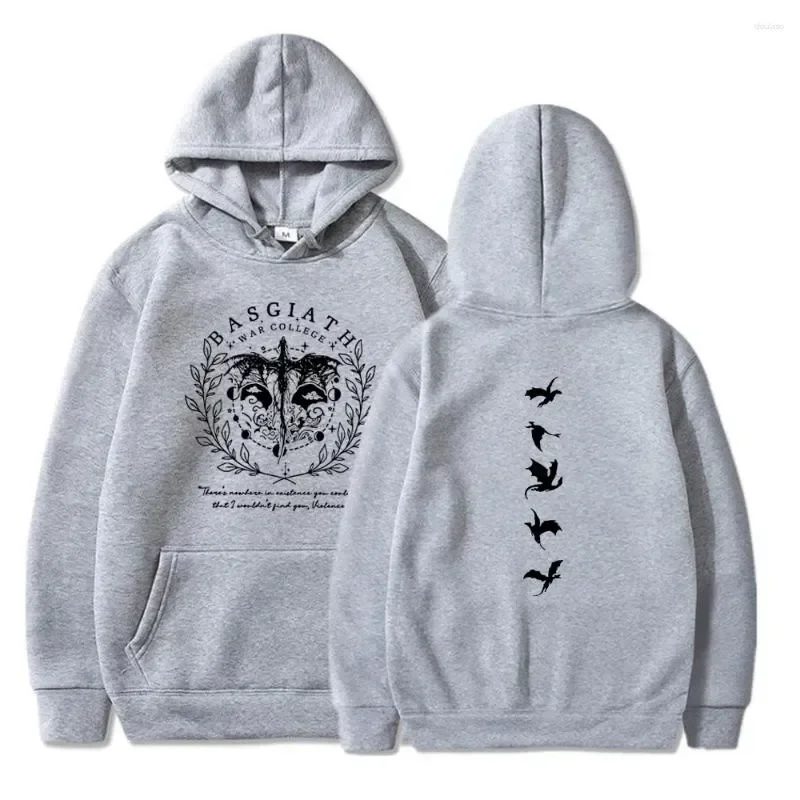 2024 Basgiath War College Hoodie Fourth Wing Double-Sided Women Unisex Hooded Sweatshirt Bookish Vintage Casual Pullovers Top