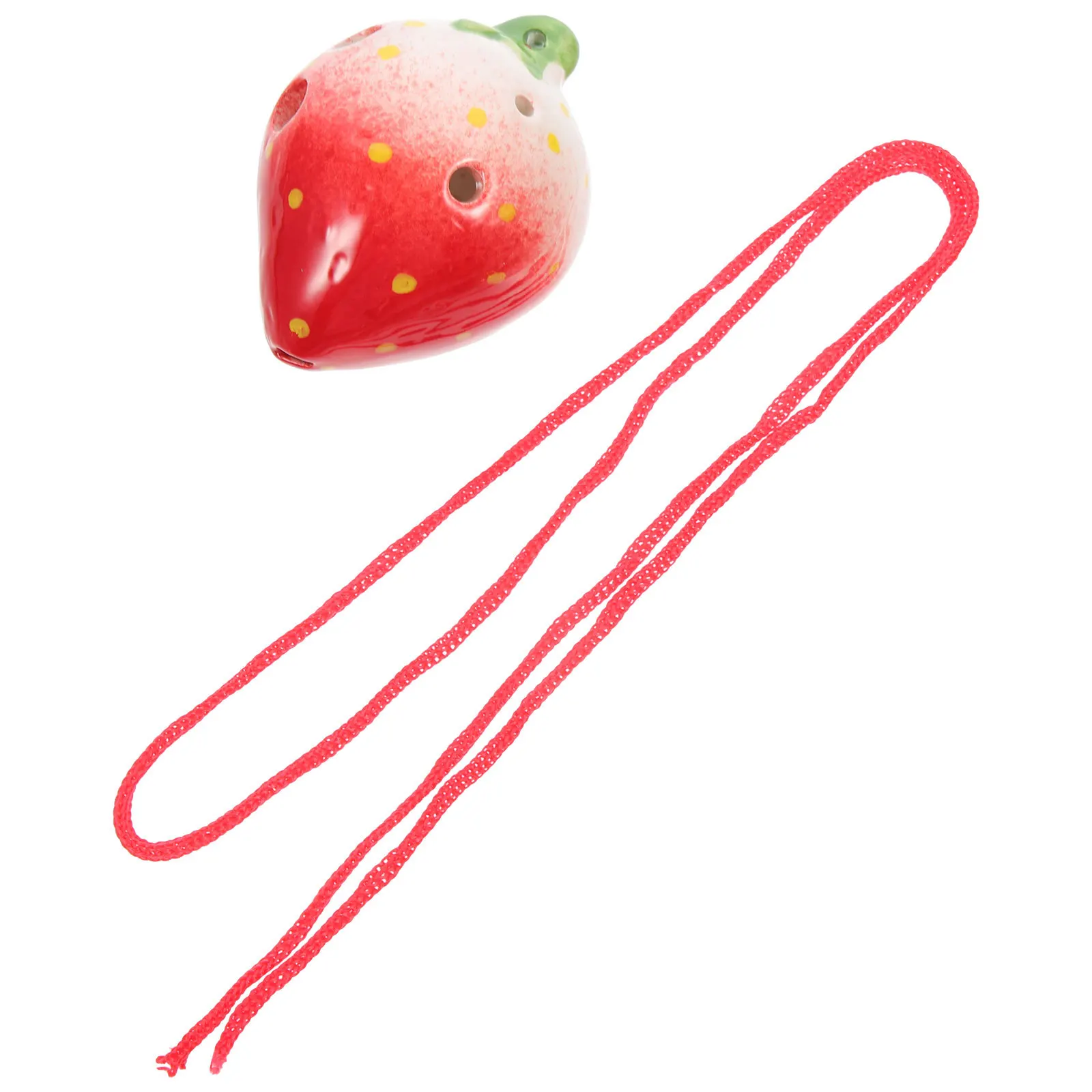 

Strawberry Shaped 6 Holes Ocarina Ceramic Beginner Wind Instrument Portable Lightweight Design for Practice and Gifts