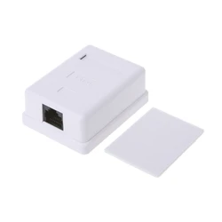 F3KE Wall Coupler Adapter Cat5e Cat6 RJ45 Junction Box 8P8C UTP Unshielded Single Port Desktop RJ45 Mount Box Connector