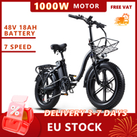 [ Ship Form EU ] CMACEWHEEL Y20 Electric Bike Folding 20” Fat Tire Ebike For Adults Men Women E Bicycle, 48V 18Ah, Torque 80N.m