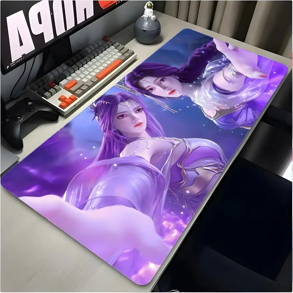 Cultivation Novel P-Perfect World Mouse Pad Large Mouse Pad Desk Mat Non‑Slip Board Gaming Mat Stitched Edge Design
