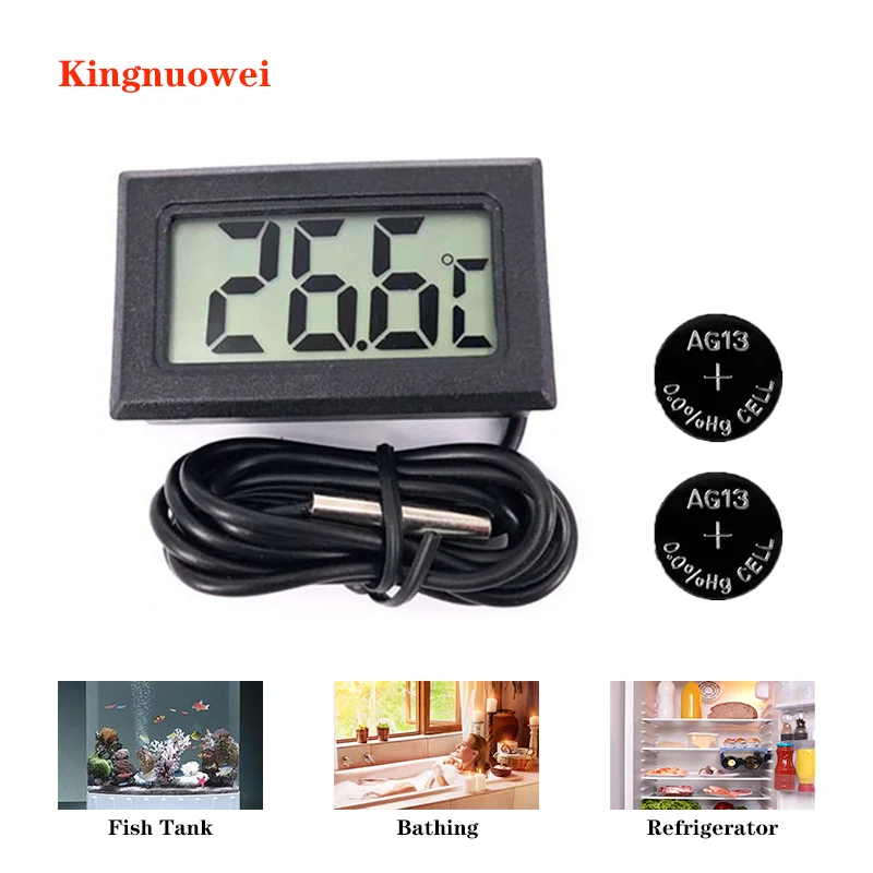 LCD Embedded Digital Thermometer,NTC Sensor, Fish tank，refrigerator