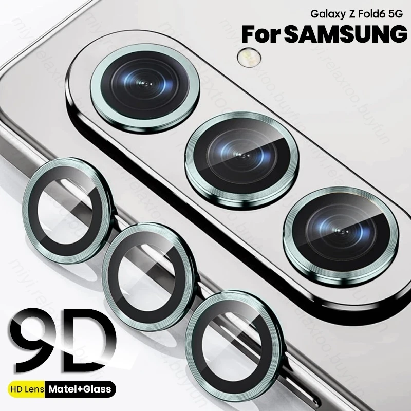 Individual Aluminium Alloy Camera Ring Tempered Glass Screen Protector For Samsung Z Fold6 5G 9D Lens Protect Glas ZFold6 Fold 6