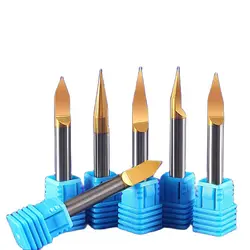 WeiTol 6MM SHK 0.5mm Tip V shape router bits Titanium coating engraving bits metal milling cutter