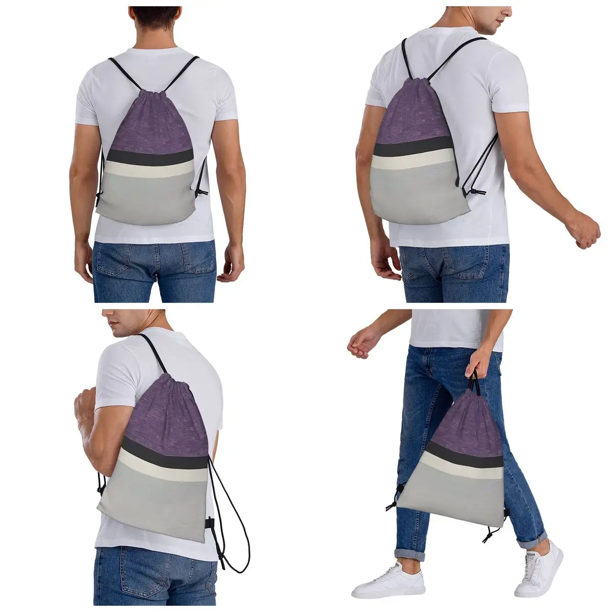 Untitled Backpacks Casual Portable Drawstring Bundle Pocket Sports Bag Book Bags For Man Woman Students