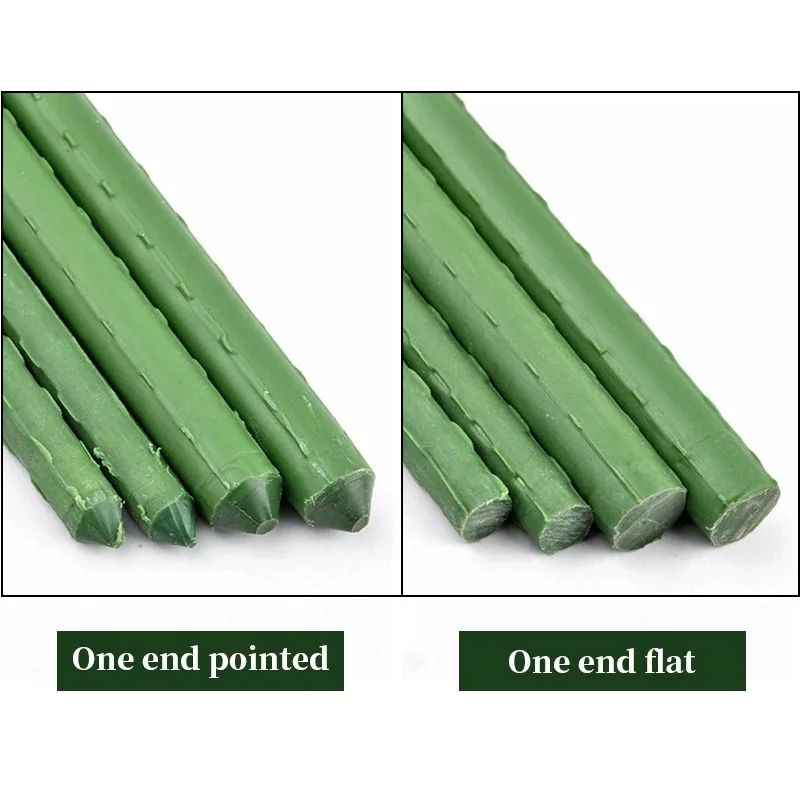 Dual Use Metal Plant Support Stakes, Green Plastic Coated Steel Pipe, Suitable for Potted and Ground Planted Climbing H0983KK