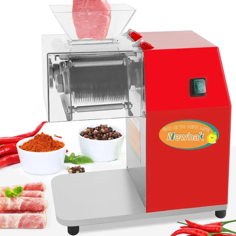 

Newhai 850W Meat Cutter Machine, Commercial Meat Cutting Machine 5mm/0.2inch Heavy Duty, Stainless Steel Meat Slicer Shredder