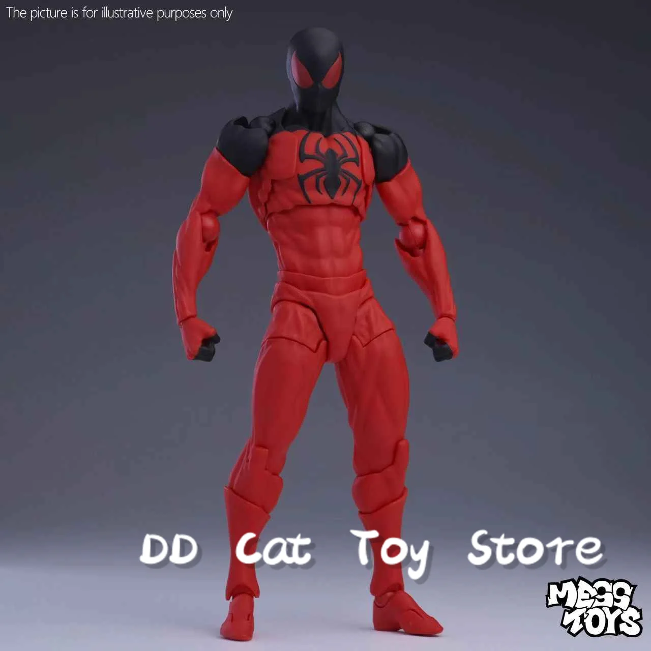 

MESS TOYS Black Neighbor Symbiote Spider Man Black Venom Battle Suit 1/12 Joint Mobile Action Figure Collectible Model Toy