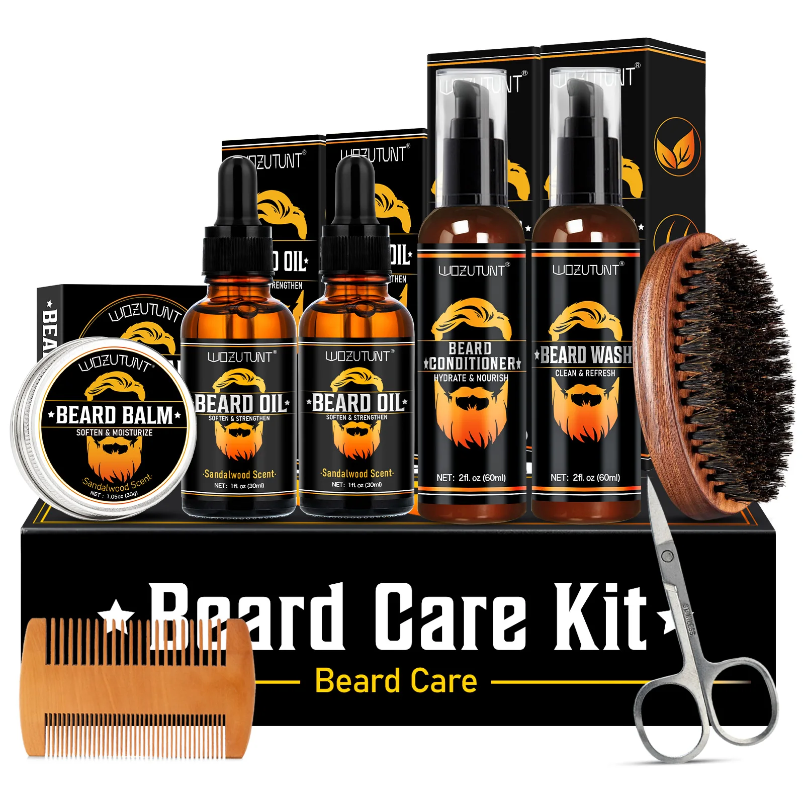 Men'S Grooming Tonic - WOZUTUNT Kit de Cuidado de Barba