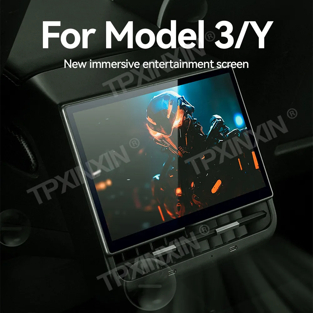 8.66 In Wifi For Tesla Model 3 Y Android Multimedia Player Rear Seat Entertainment System Display With Air Conditioning Control