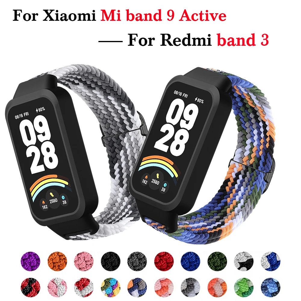 Ersatzarmband für Xiaomi Smart Band 9 Active, Nylon-Geflechtarmband, Uhrenarmband, Gürtel für Redmi Smart Band 3, Armband, Correa