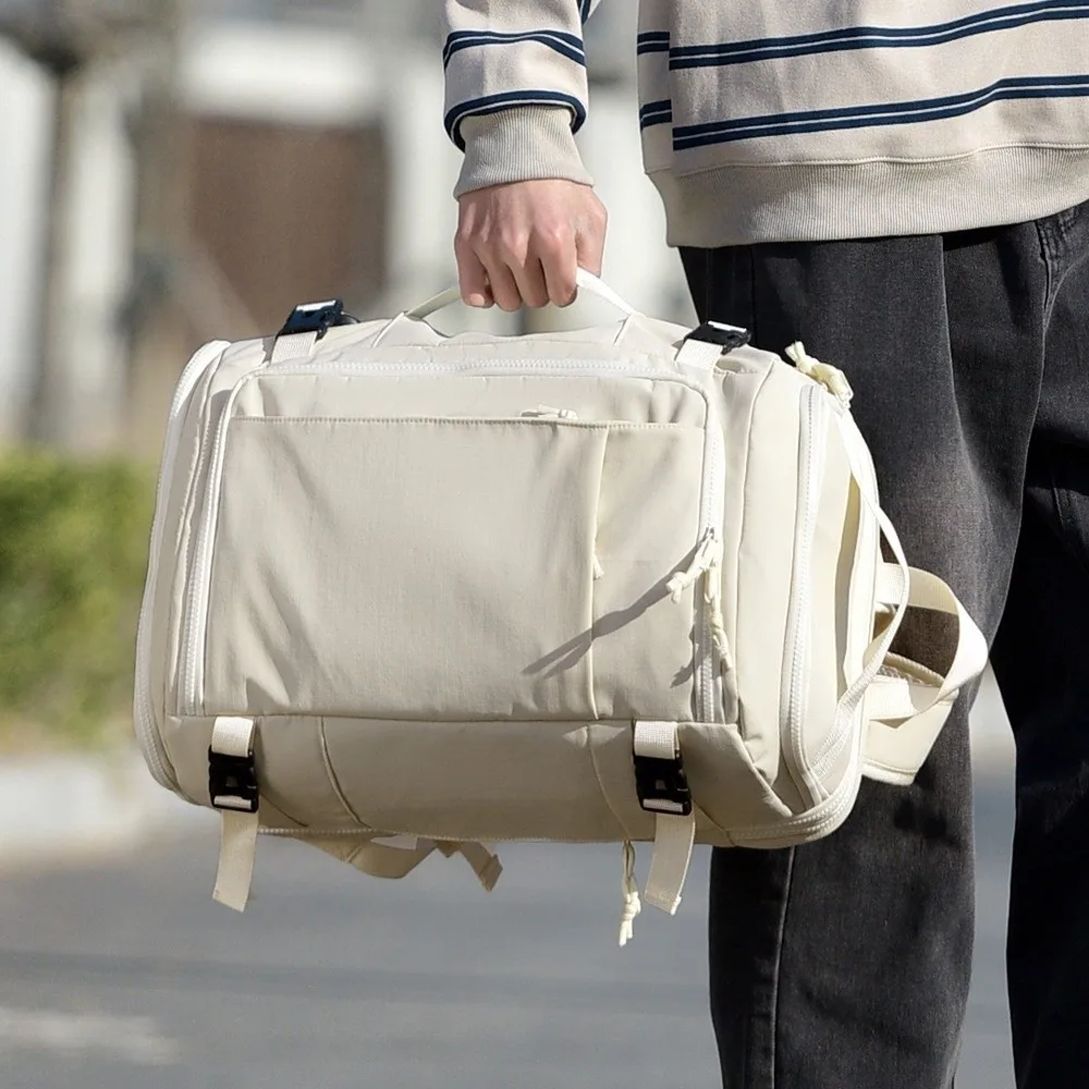 Laptop Bag Box Style Luggage Backpack Anti-Scratch Unisex Travel Backpack Scalable with Shoes Pack Cabin Daypack College