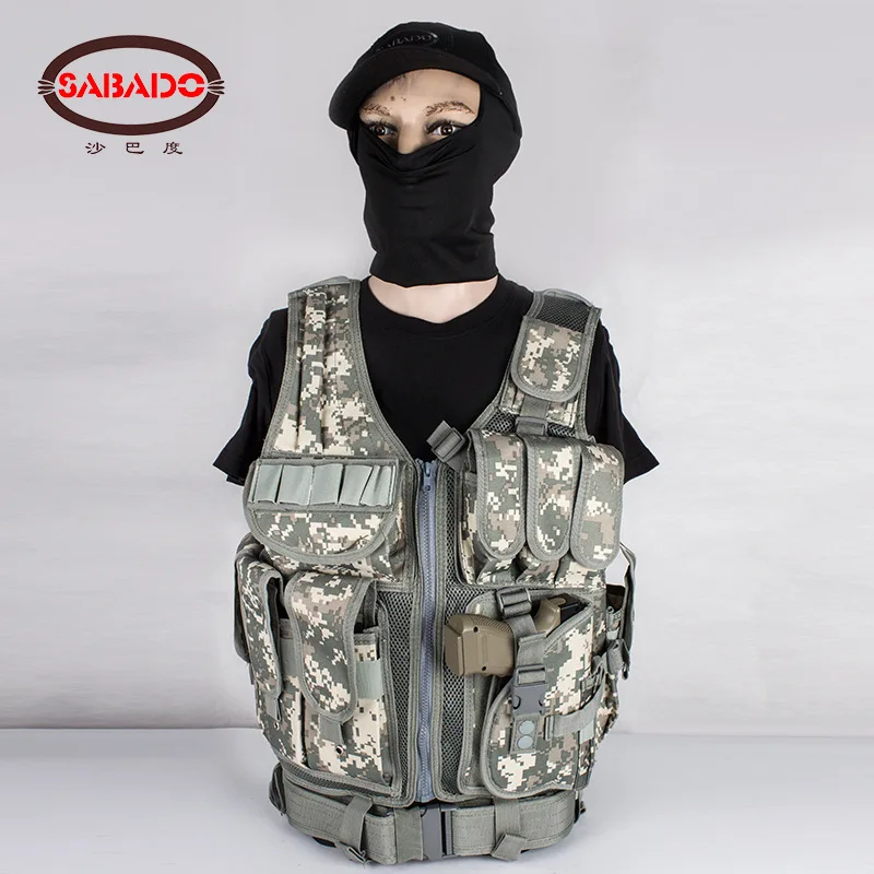 High-Performance Tactical Vest with Removable Pouches and Holster, Perfect for Field Missions and Outdoor Activities