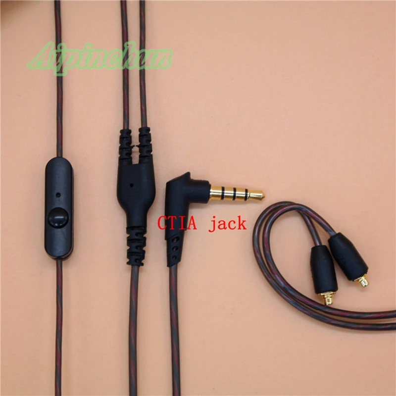 Кабель для наушников Aipinchun с разъемом L Jack MMCX, сменный микрофон для наушников Shure SE215, SE535, SE846, SE425, SE315, UE900, Westone