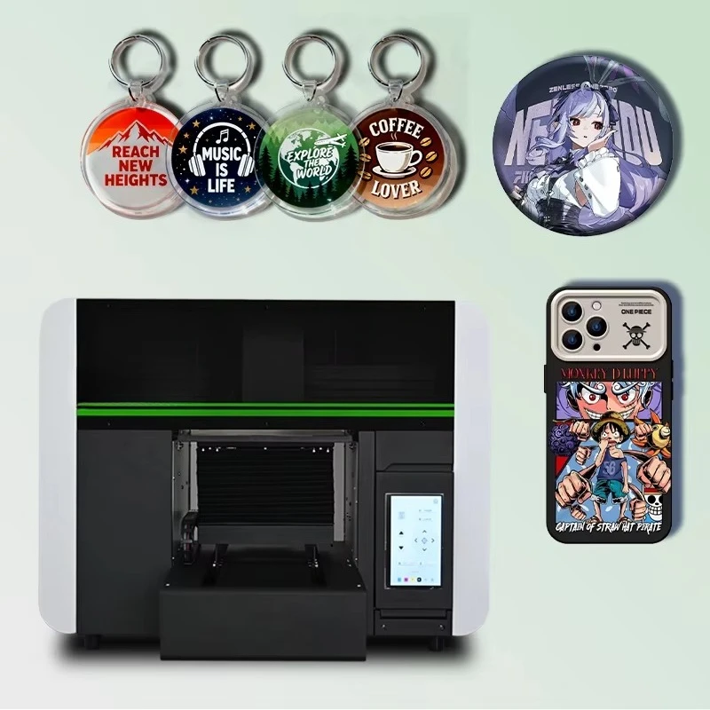 Small Mini A3 UV Printer Flatbed Printer XP600/DX7 Print Head Flex CD Invitation Card Refrigerator Magnet Badge Print