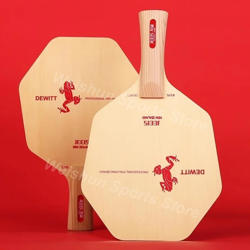 JEELS 5-Ply Pure Wood Table Tennis Blade Larger Hitting Area Hexagon Control Ping Pong Paddle for Tranning All Round Method