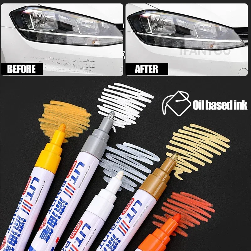 Car Scratch Repair Paint Pen Quick Dry Touch Up Paint Repair Pen Waterproof Wheel Tyre Marker Auto Scratch Remover Painting Pens