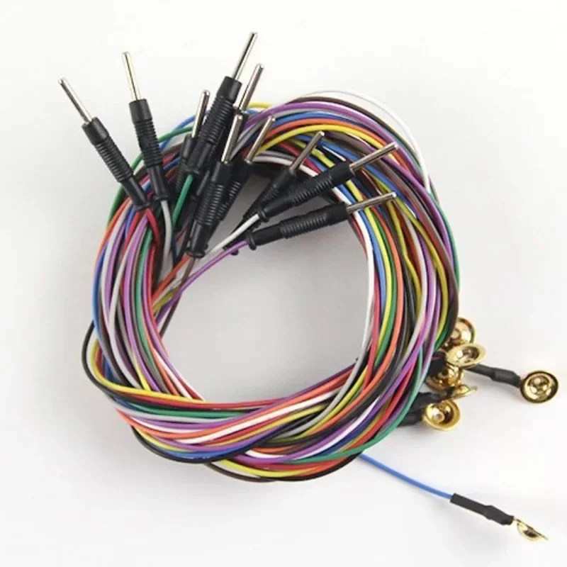 Gold Plated Disc Advanced EEG Electrode Wire for EEG Modules, Medical Grade, Biocompatible, Low Noise