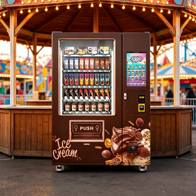 Self Service Ice Cream Vending Machine Elevator Ice Cream Cone Vending Machine Frozen Food Meat Ice Lollies Vending Machine OME