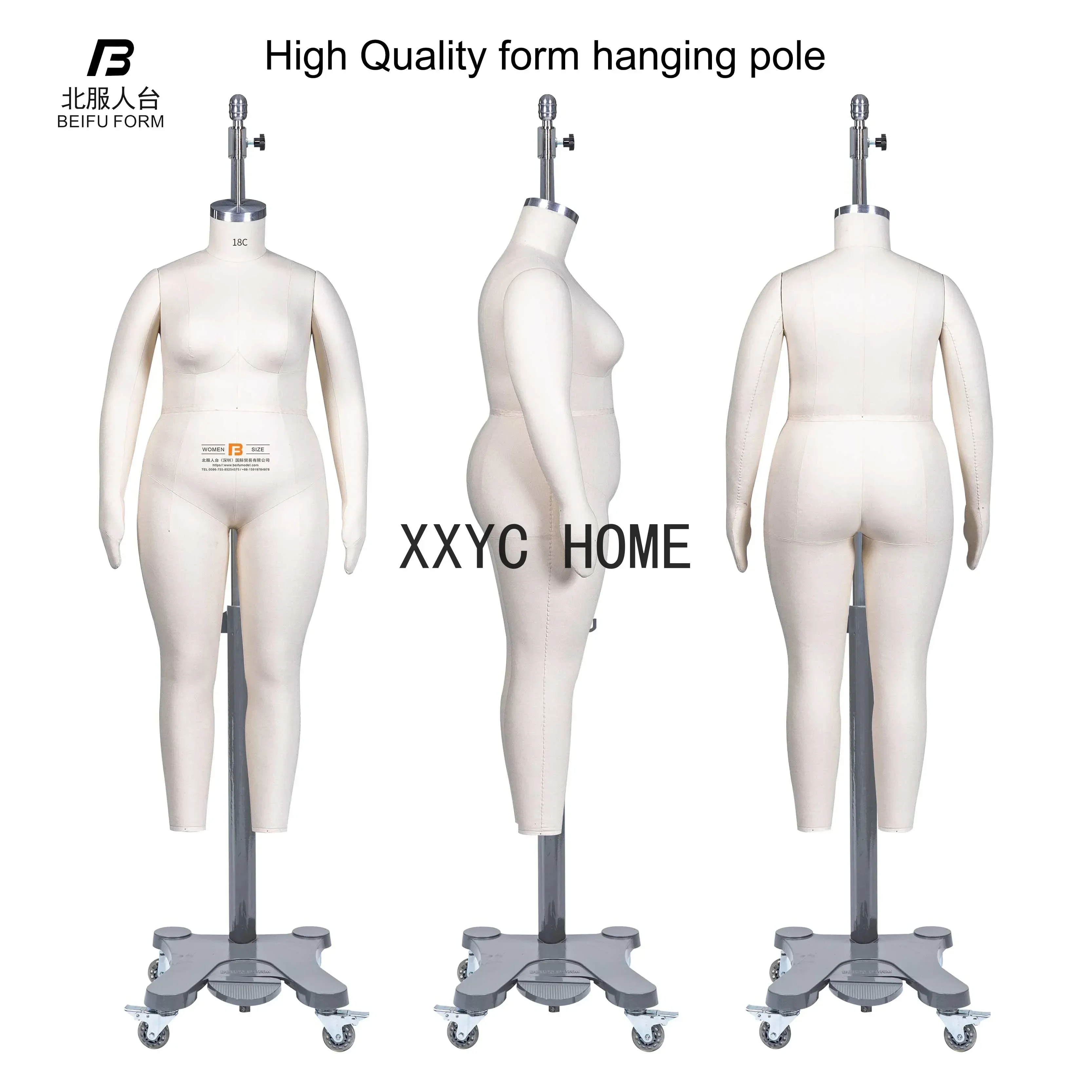 Beifuform Full body mannequin European Plus Size Women form hanging pole high quality dummy for Clothing Display