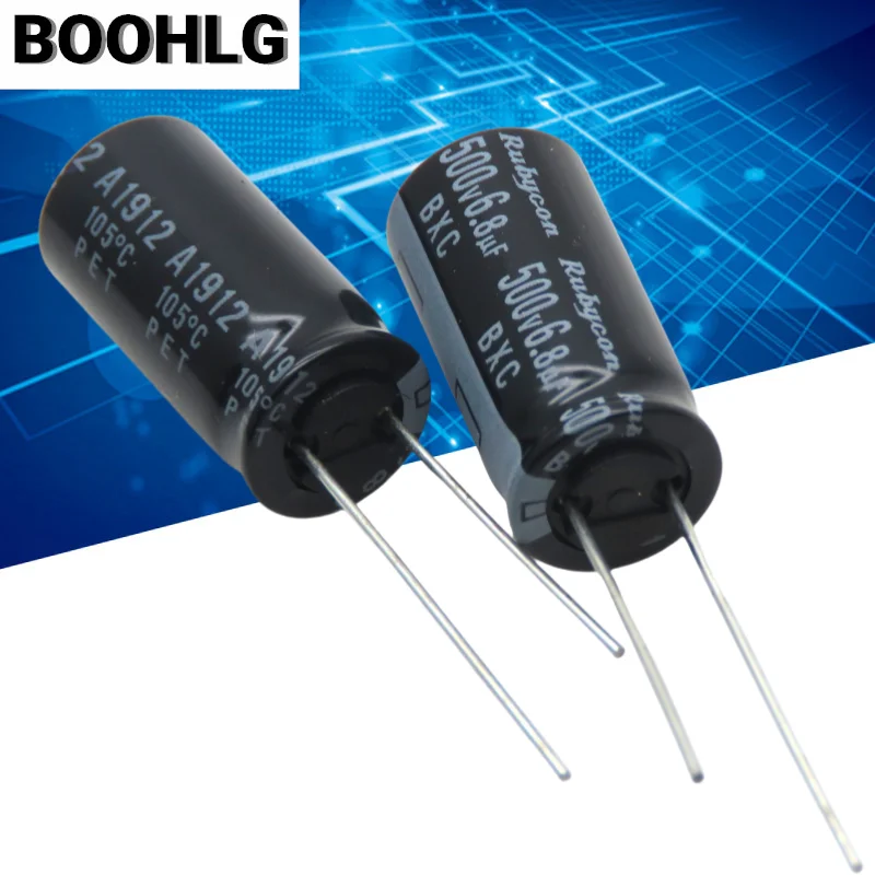 10PCS 6.8UF 500V ruby ​​electrolytic capacitor 500V 6.8UF 10X20 BXC high frequency low resistance