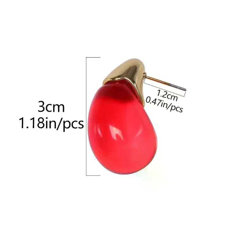 1 زوج الحد الأدنى الملونة شفافة قطرة الماء الراتنج الأقراط تصميم الأزياء تحسس النساء القرط مجوهرات اكسسوارات هدايا