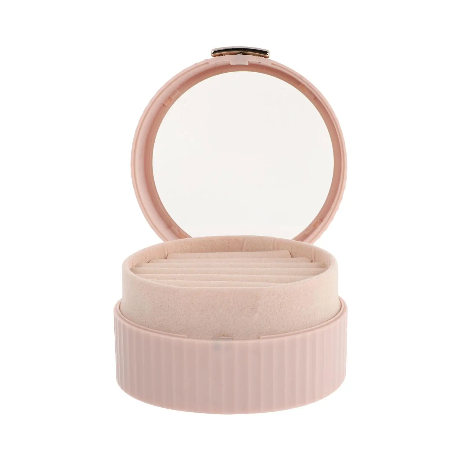 

Jewelry Storage Box Travel Cases Flannel Material Portable Ring Container Transparent Window Saving Space Efficient Practical