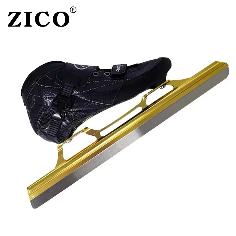 Carbon Fiber Ice Skates Shoes for Kids Adults Inline Skating Patines Fixed Track Ice Blade 15 16 17 Inches 380mm 410mm 430mm