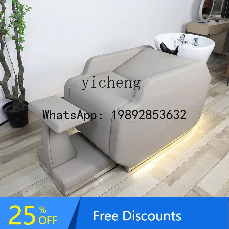 AA  shampoo bed high-end semi-lying flush bed ceramic deep basin head massage shampoo bed new