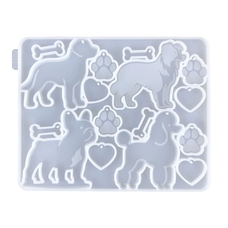 Silicone Animal Keychains Molds Pendant Moulds Resin Molds Dog Series Jewelry Part Molds Silicone Texture for Crafting