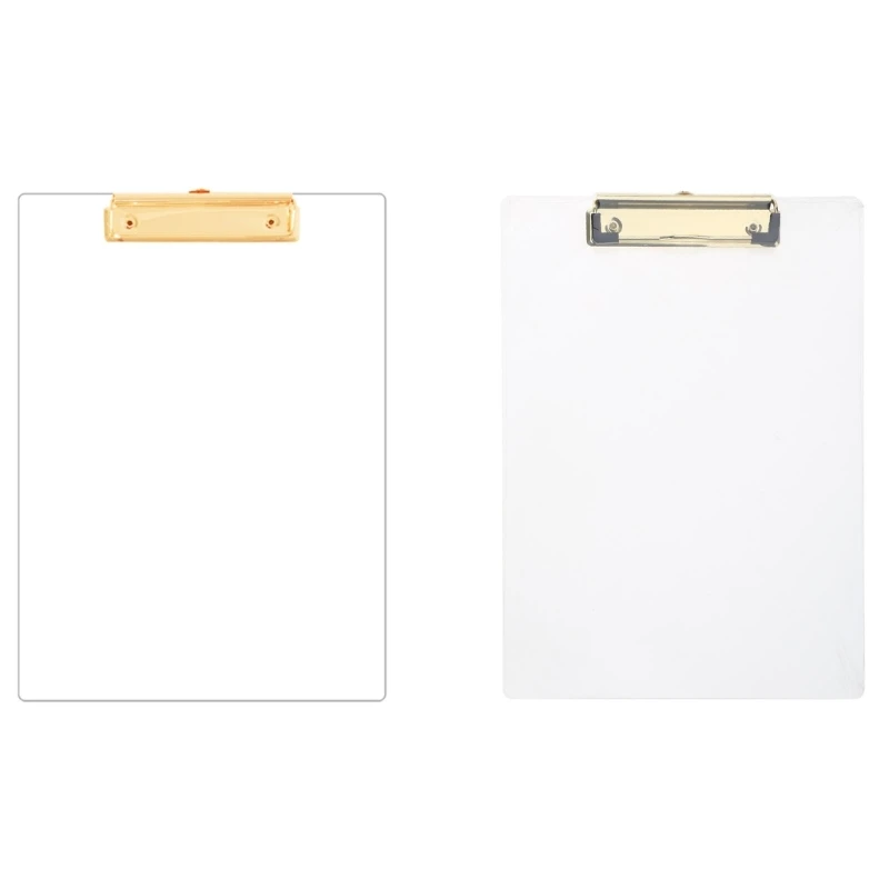 Transparent Acrylic Clipboard A4 Clipboard Vertical Writing Pad Low Profile Clip Holds 30 Sheets Documnet File Holder