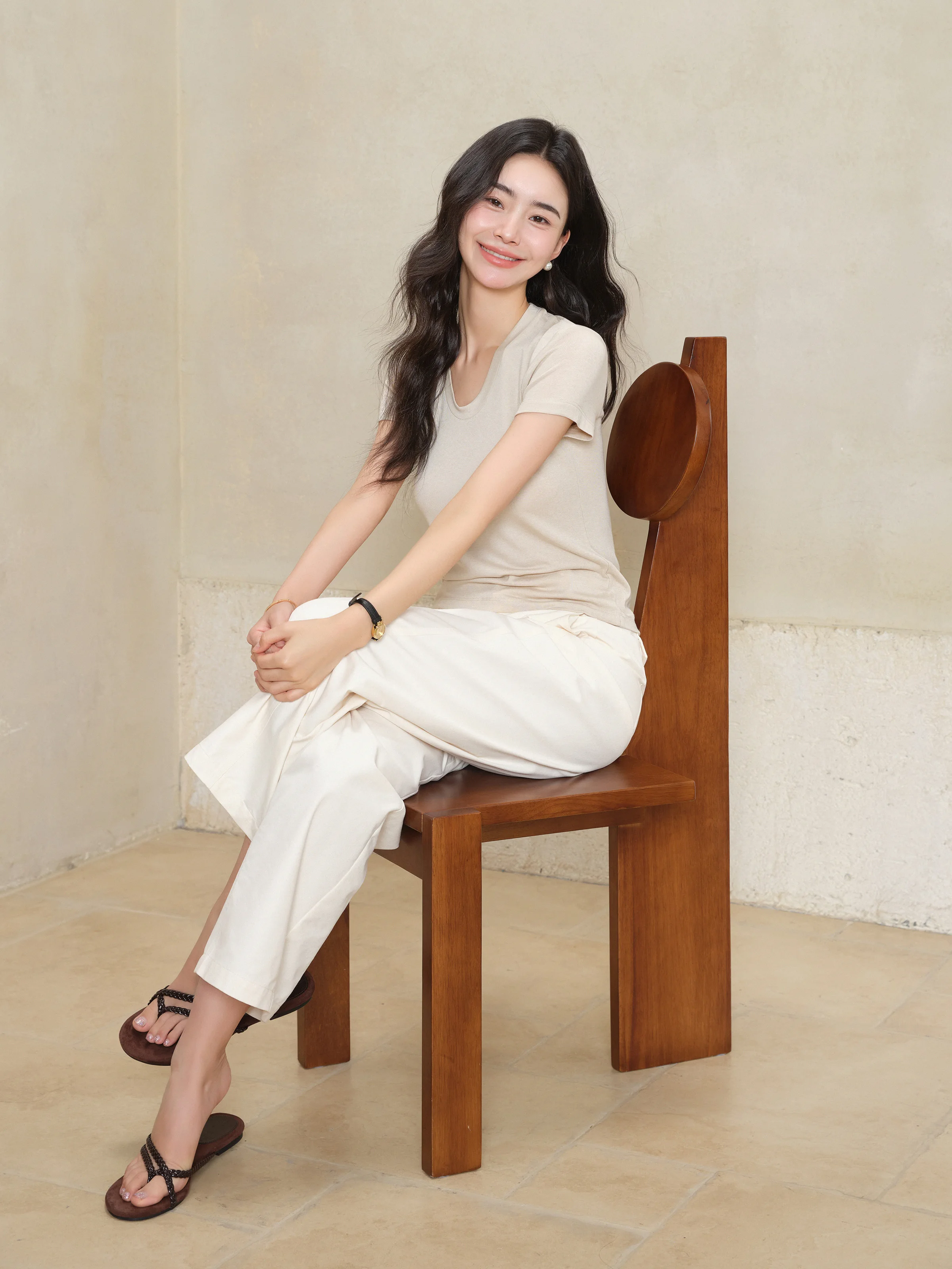 Elegant White High Waist Pants Loose Wide Leg Trousers Summer Casual Straight Fit Bottoms Women Versatile Slimming Fashion Wear