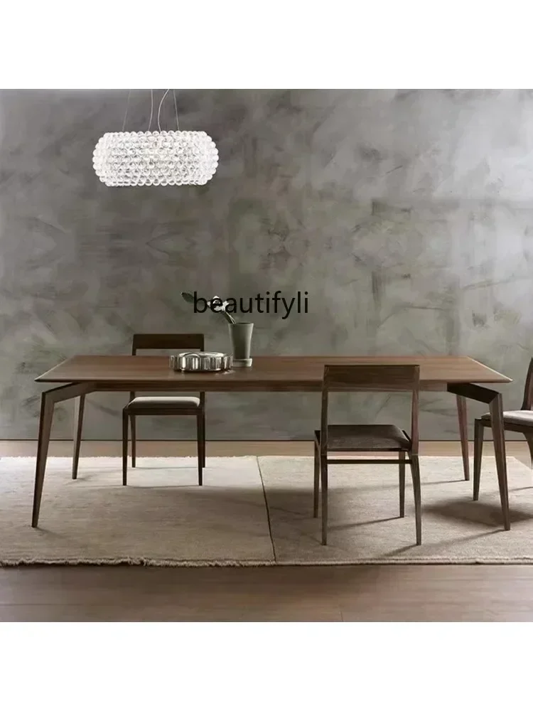 Nordic Solid Wood Dining Table Simple Modern Rectangular Office Desk Creative Workbench New Chinese Style Log Dining Table
