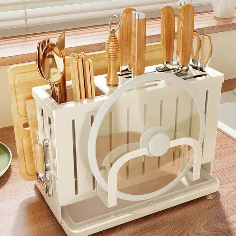 Kitchen knife holder, chopsticks cage, storage rack, household multifunctional countertop, cutting board holder, cutting board h