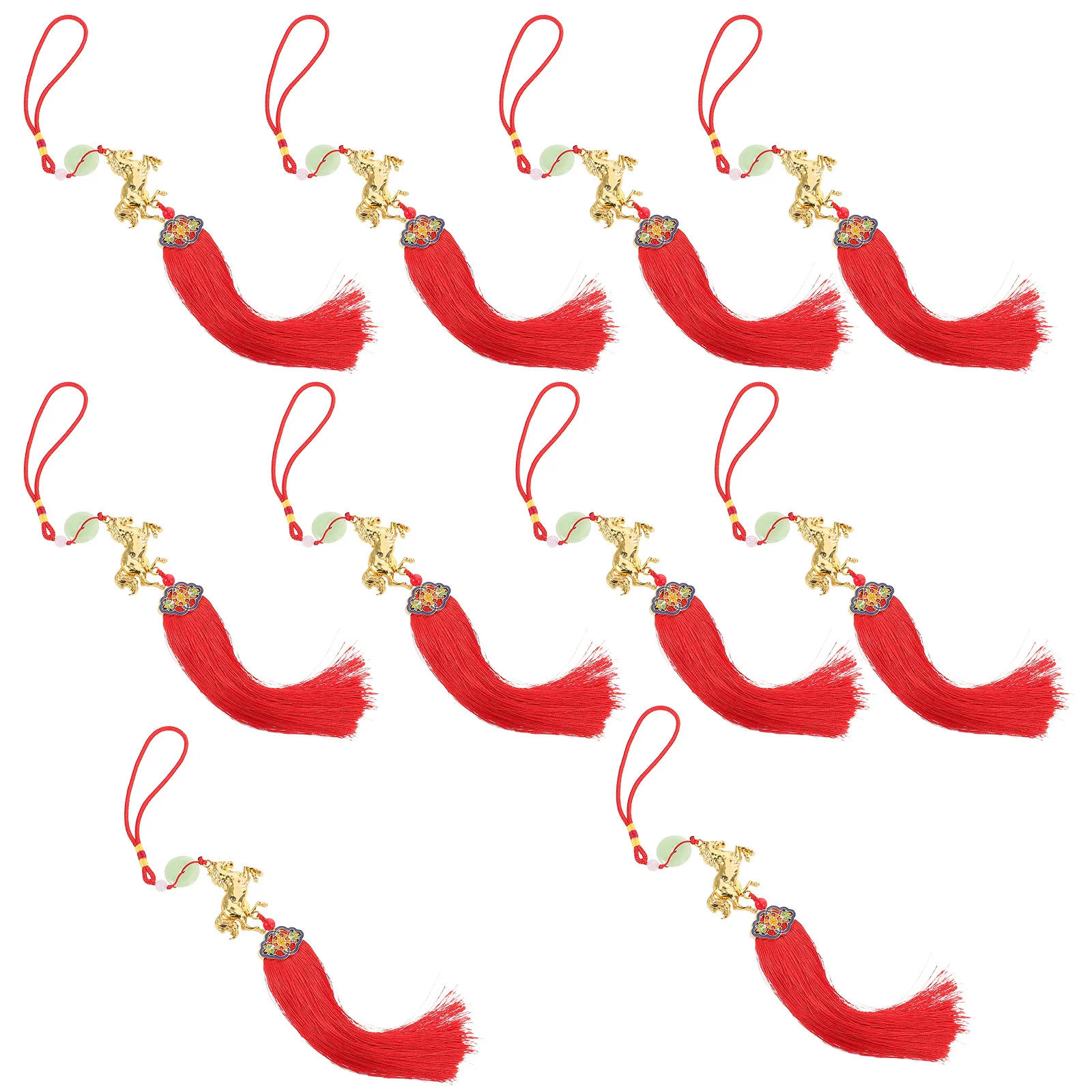 

Red Chinese Knot Pendant 2026 Zodiac Horse Tassel Ornament for New Year Decor Home Office Feng Shui Charm